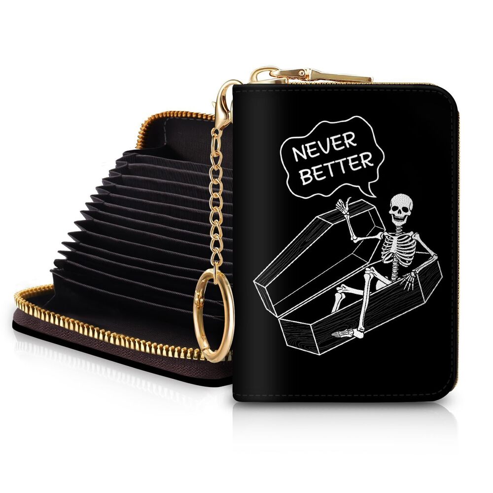 3924 Skeleton Skull RFID Wallet, Credit Card Holder , Funny Small Wallet